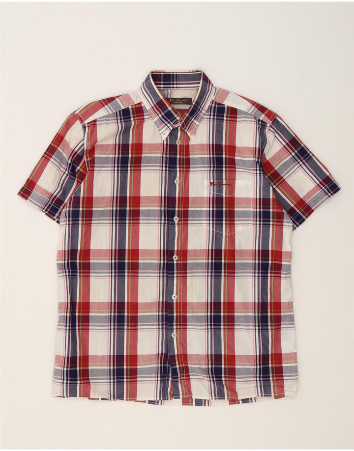 BEN SHERMAN Ανδρικό κοντομάνικο πουκάμισο μεγάλο βαμβακερό πολύχρωμο