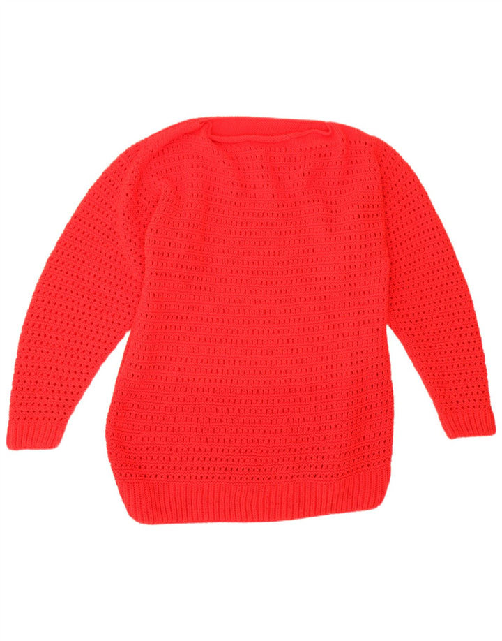 Vintage ανδρικό πουλόβερ με λαιμόκαυμα UK 12 Medium Red