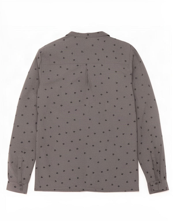 Rohan γυναικείο πουκάμισο μπλούζα UK 10 Small Grey Floral Polyester