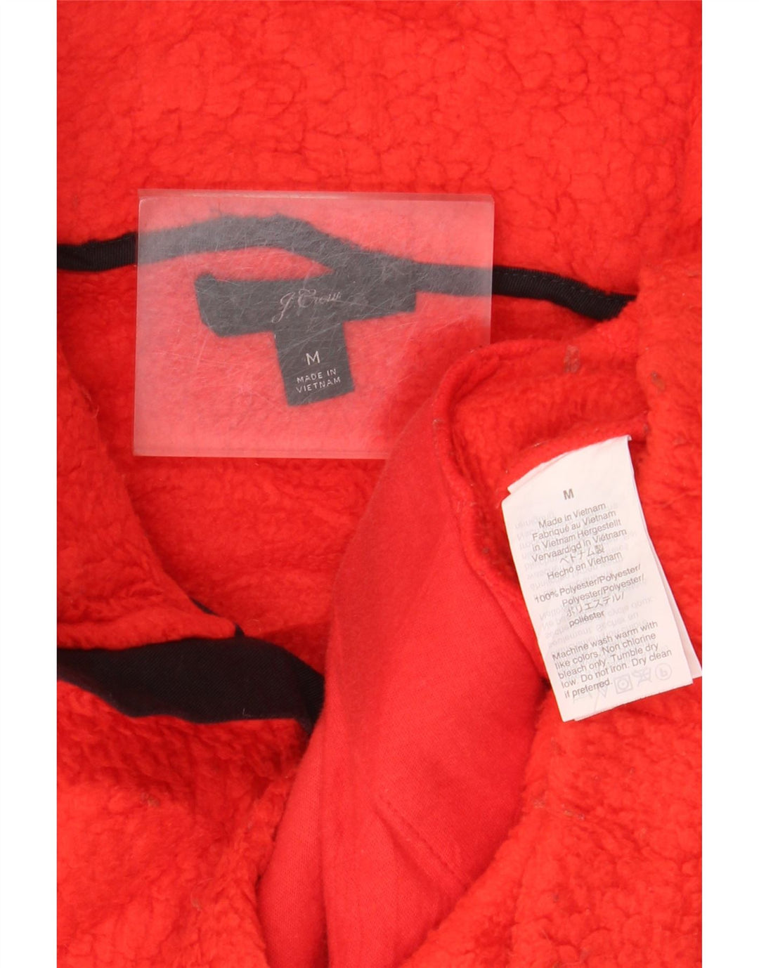 J. CREW Γυναικείο φερμουάρ Fleece Jumper UK 14 μεσαίο πορτοκαλί πολυεστέρας