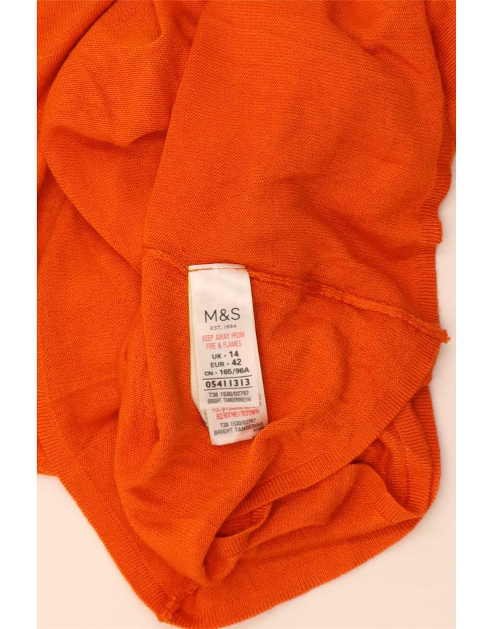 Marks & Spencer Γυναικεία Μπλούζα Τοπ UK 14 Μεσαίο Πορτοκαλί Ακρυλικό