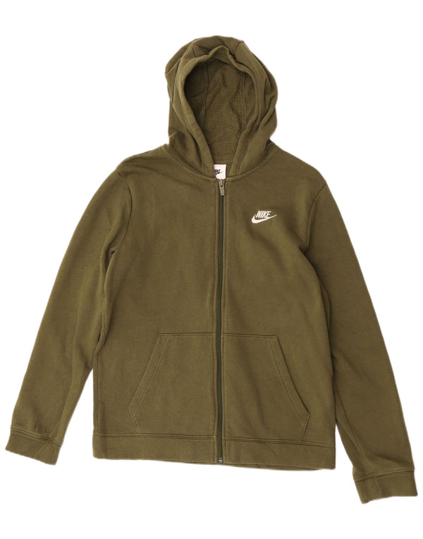 Nike Girls Zip Hoodie πουλόβερ 13-14 ετών XL Green Cotton Sports