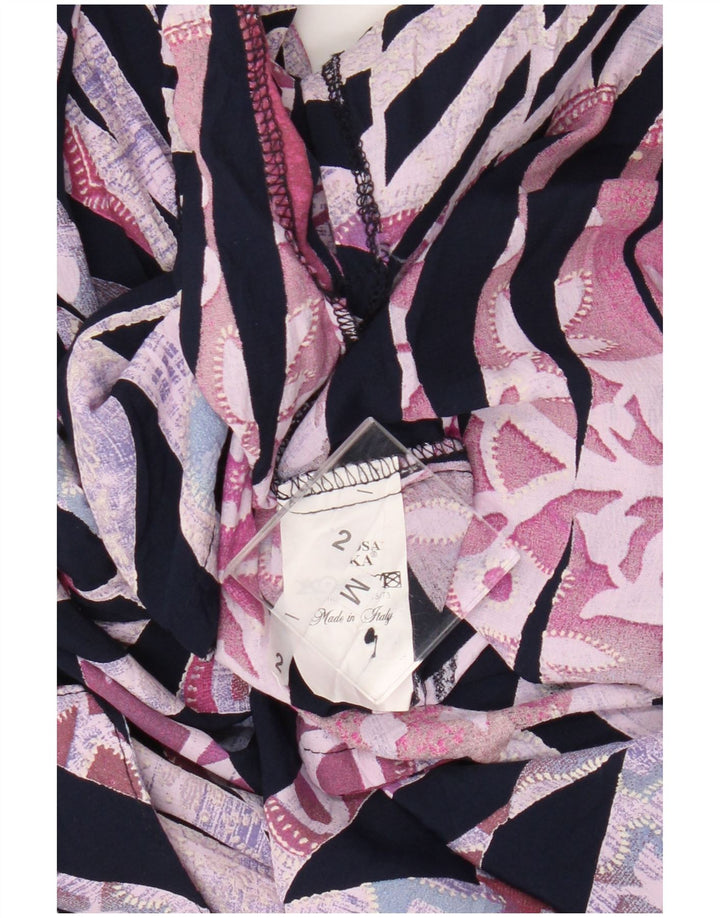 Vintage γυναικείο πουκάμισο UK 14 μεσαία πολύχρωμη γεωμετρική βισκόζη