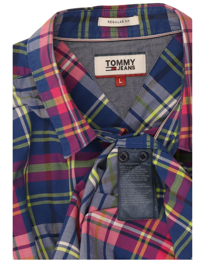 TOMMY HILFIGER Ανδρικό πουκάμισο με κανονική εφαρμογή, μεγάλο, πολύχρωμο βαμβακερό