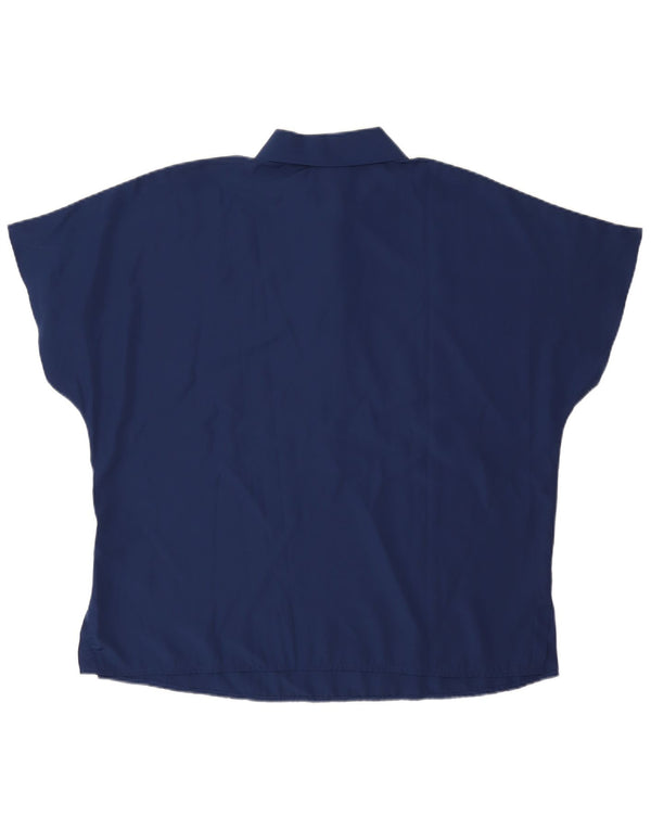 Vintage γυναικείο υπερμεγέθη μπλουζάκι πόλο UK 18 XL Navy Blue Polyester