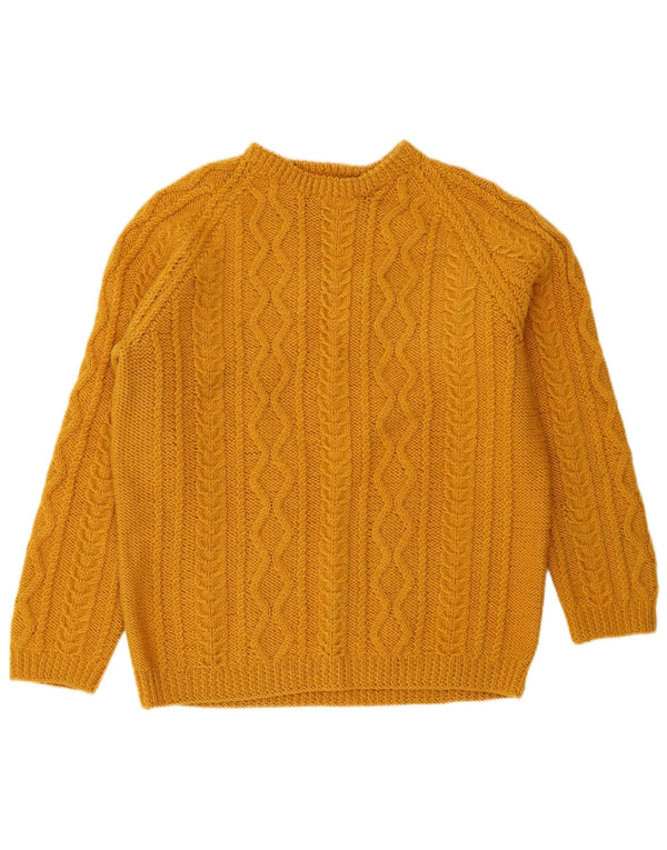 Vintage γυναικείο πουλόβερ με λαιμόκοψη UK 16 Large Yellow