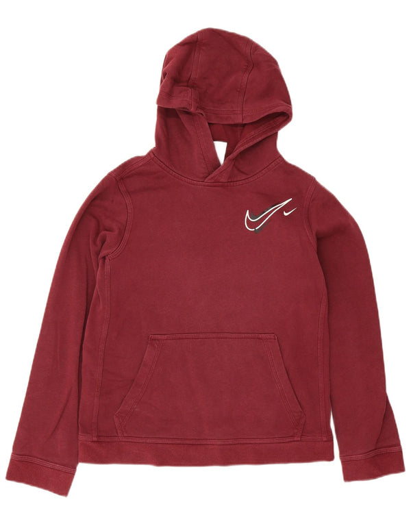 Nike Boys Graphic Hoodie Jumper 12-13 ετών Μεγάλο βαμβακερό μπορντό