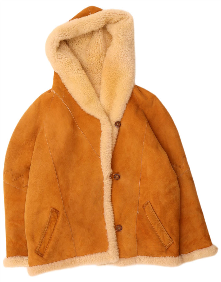 Vintage Γυναικείο Μπουφάν Shearling με κουκούλα EU 40 Μεσαίο Καφέ