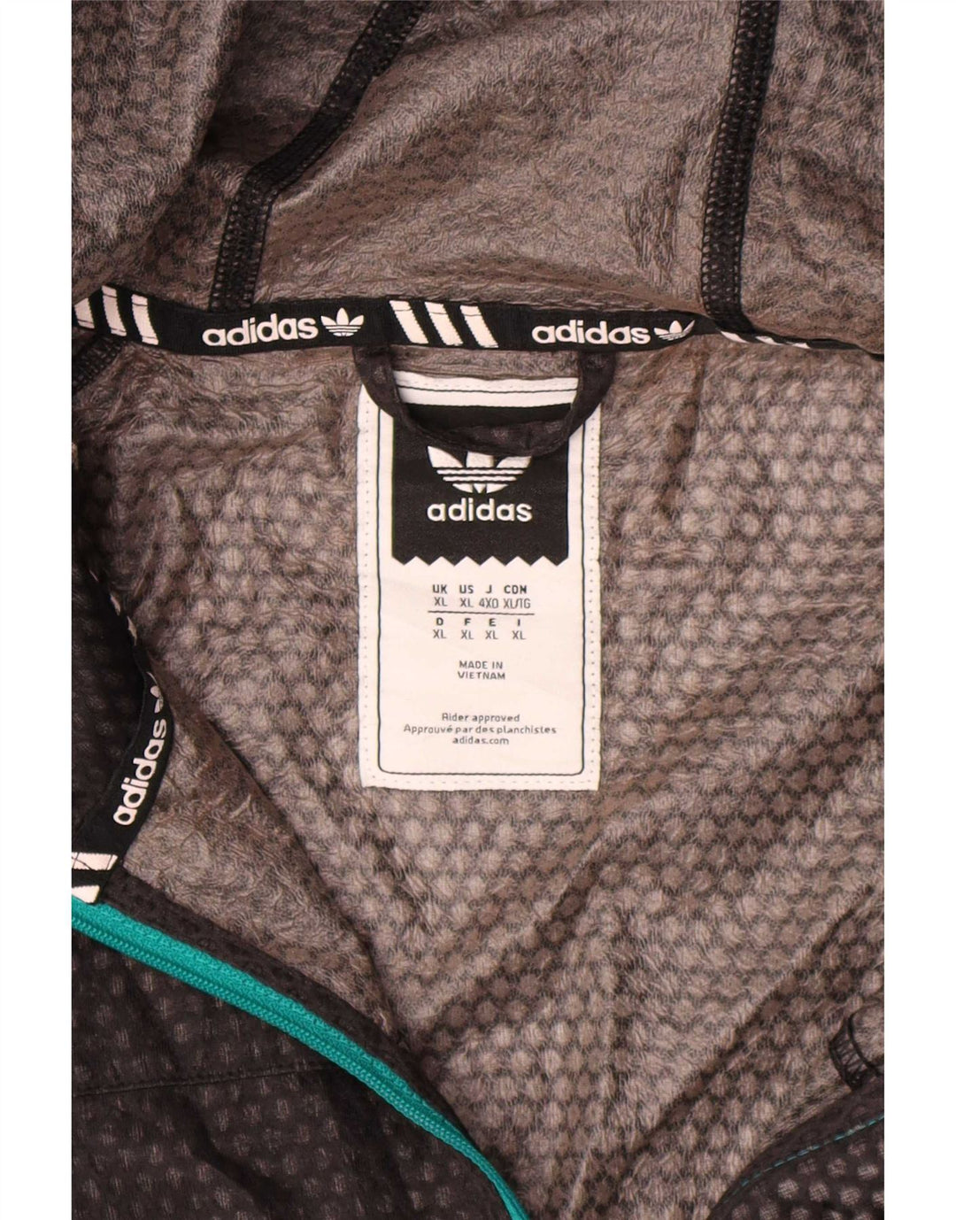 Adidas Ανδρικό μπουφάν βροχής με κουκούλα UK 42 XL μαύρο πολυεστέρα