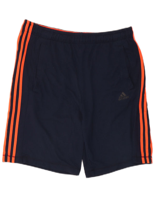 Ανδρικό αθλητικό σορτς Adidas Climalite από μεσαίο μπλε ναυτικό πολυεστέρα