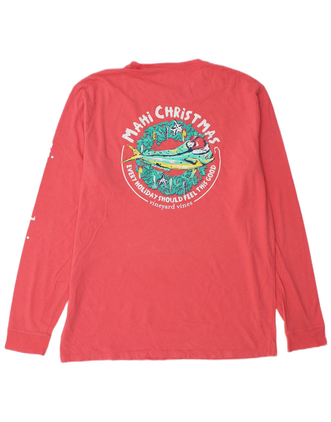 Ανδρικό γραφικό τοπ Vineyard Vines Μακρυμάνικο Μεσαίο Ροζ Βαμβακερό
