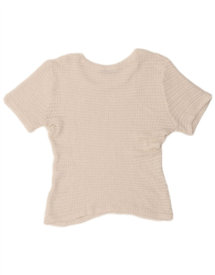 Zara Γυναικεία Πλεκτή Μπλούζα Trafaluc Top UK 14 Medium White