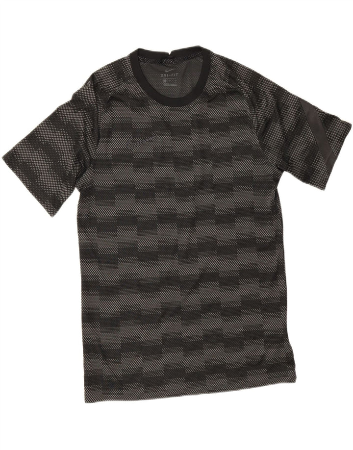 Ανδρικό μπλουζάκι Nike Dri Fit Τοπ μεσαίου μαύρου γεωμετρικού πολυεστέρα