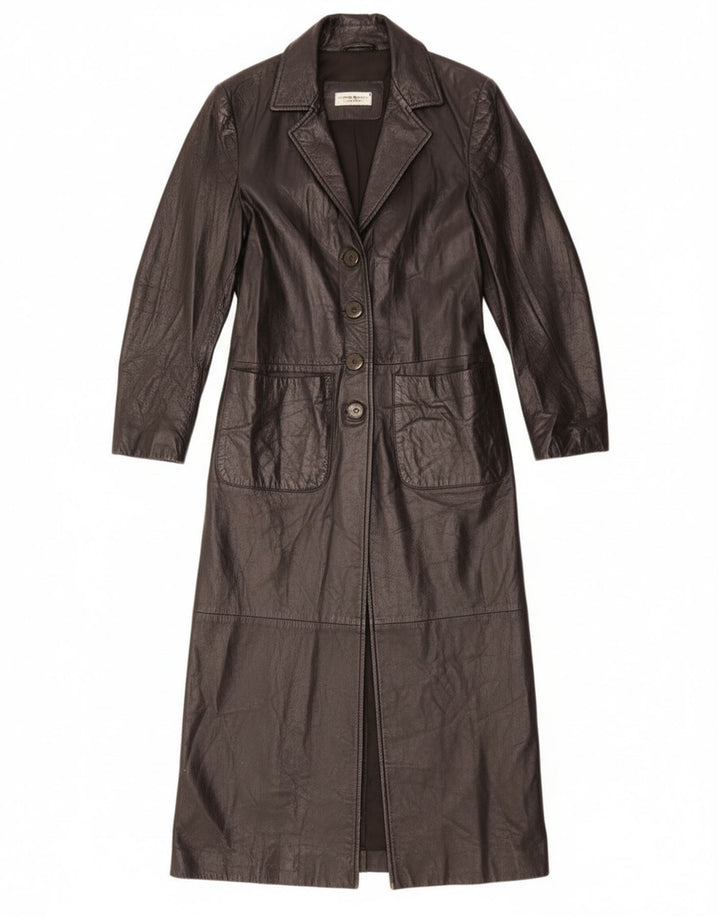 Ashley Brooke Γυναικείο Δερμάτινο Παλτό UK 10 Small Black Leather