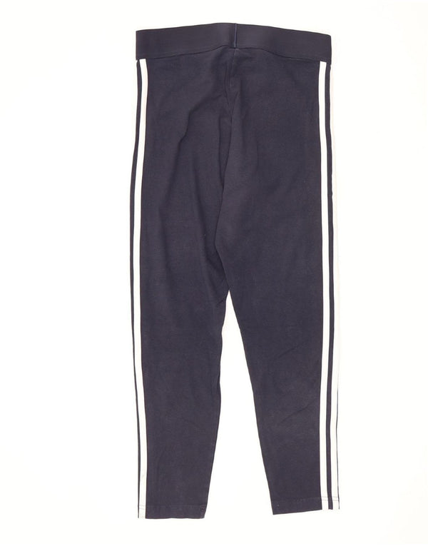 Γυναικεία Crop κολάν Adidas UK 12/14 Medium Navy Blue Cotton Sports