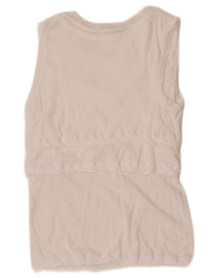Aspesi Γυναικεία Αμάνικη Μπλούζα Τοπ UK 8 Small White Cotton