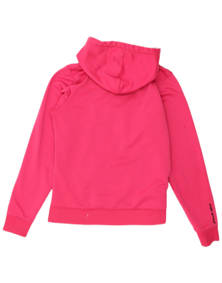 Under Armour Womens Graphic Hoodie Jumper UK 14 Medium Pink Polyester