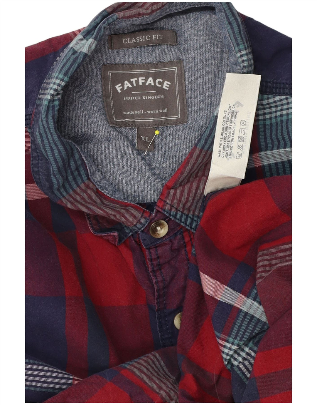 Fat Face Ανδρικό πουκάμισο Classic Fit XL Red Check Cotton