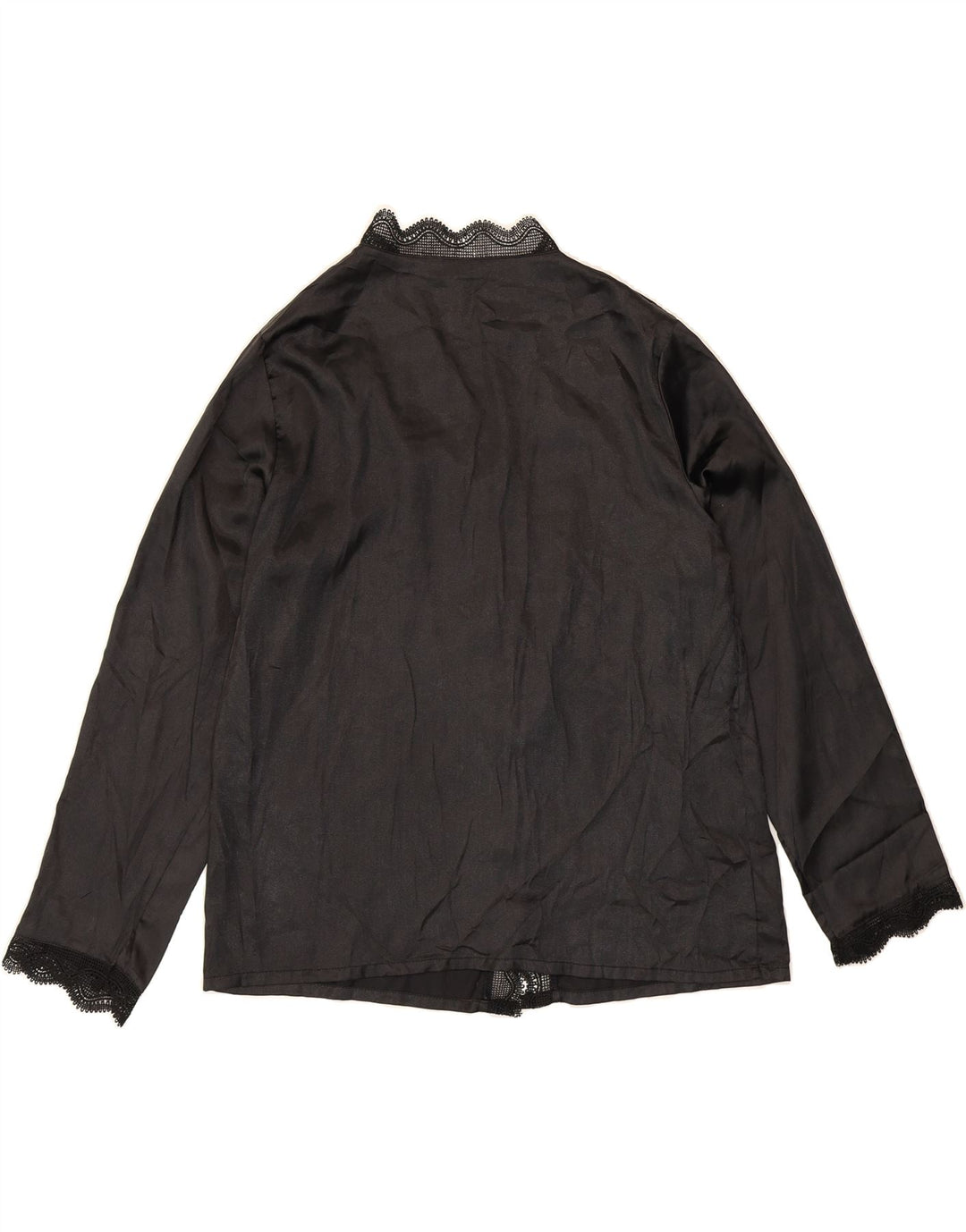 VINTAGE Womens Shirt Blouse UK 14 Medium Black Polyester Vintage Vintage and Second-Hand Vintage from Messina Hembry 