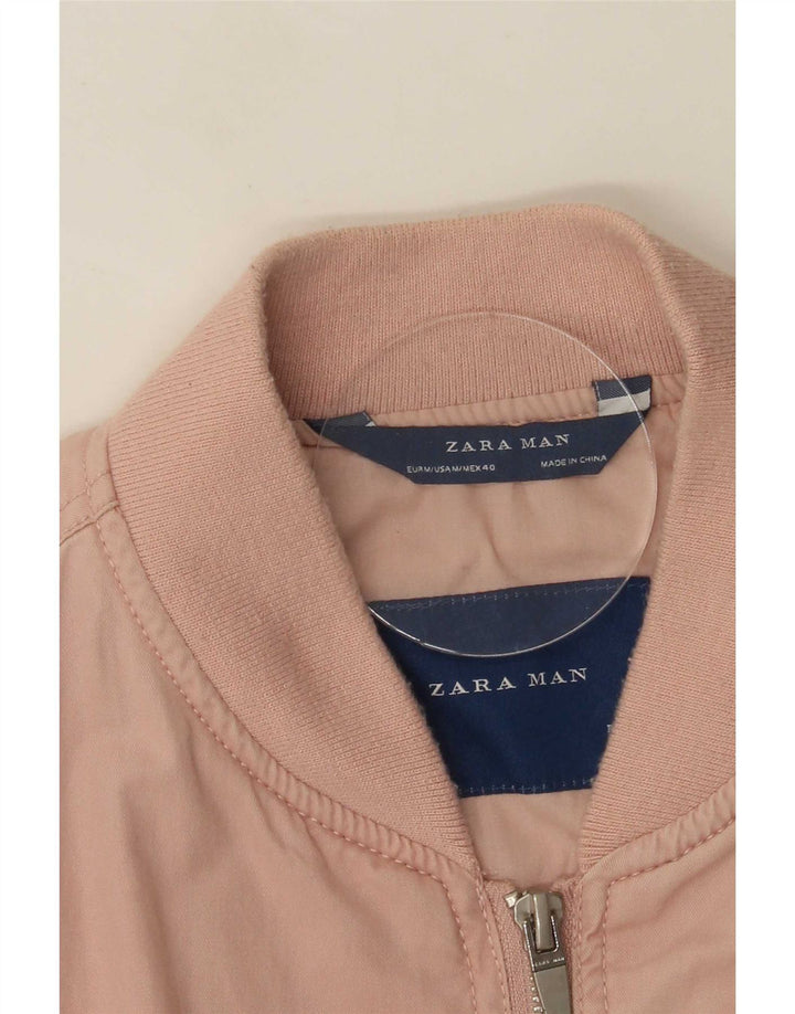 Zara Mens Bomber Jacket UK 38 Medium Pink