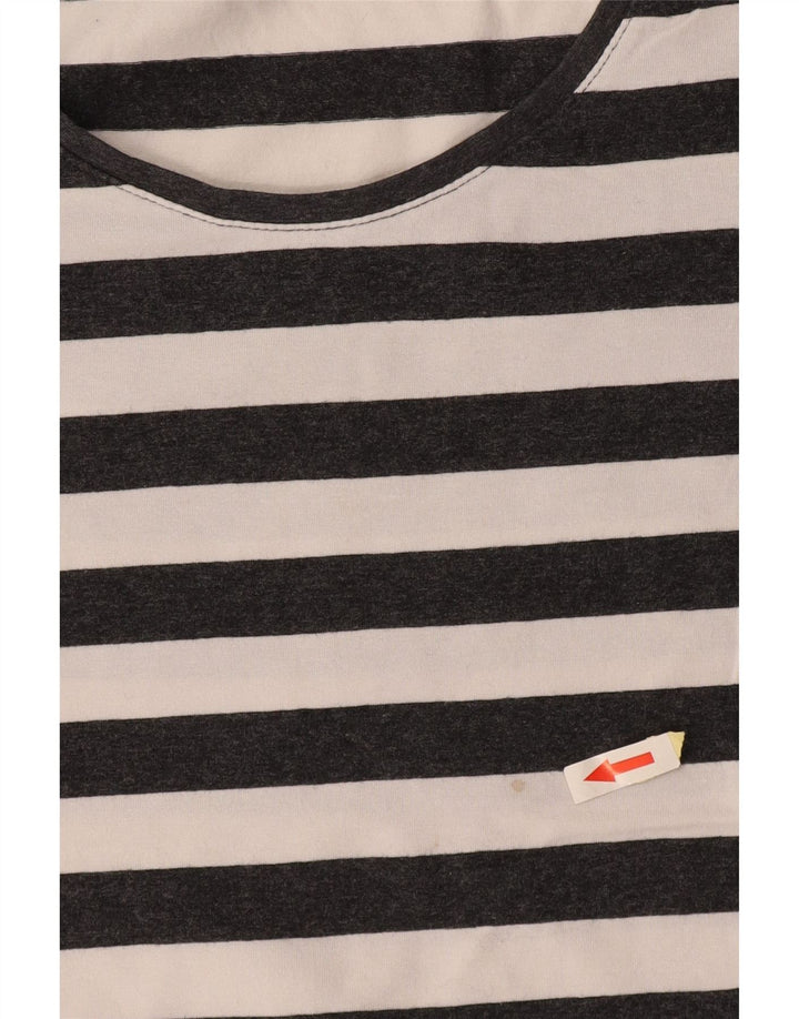 ΓΑΛΛΙΚΗ ΣΥΝΔΕΣΗ Γυναικείο T-Shirt UK 12 μεσαίο γκρι ριγέ βαμβακερό