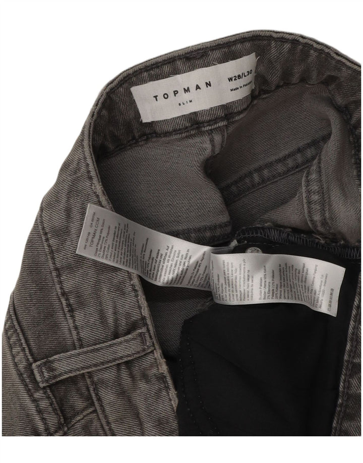 Topman Ανδρικό Slim Jeans W28 L30 Γκρι βαμβακερό