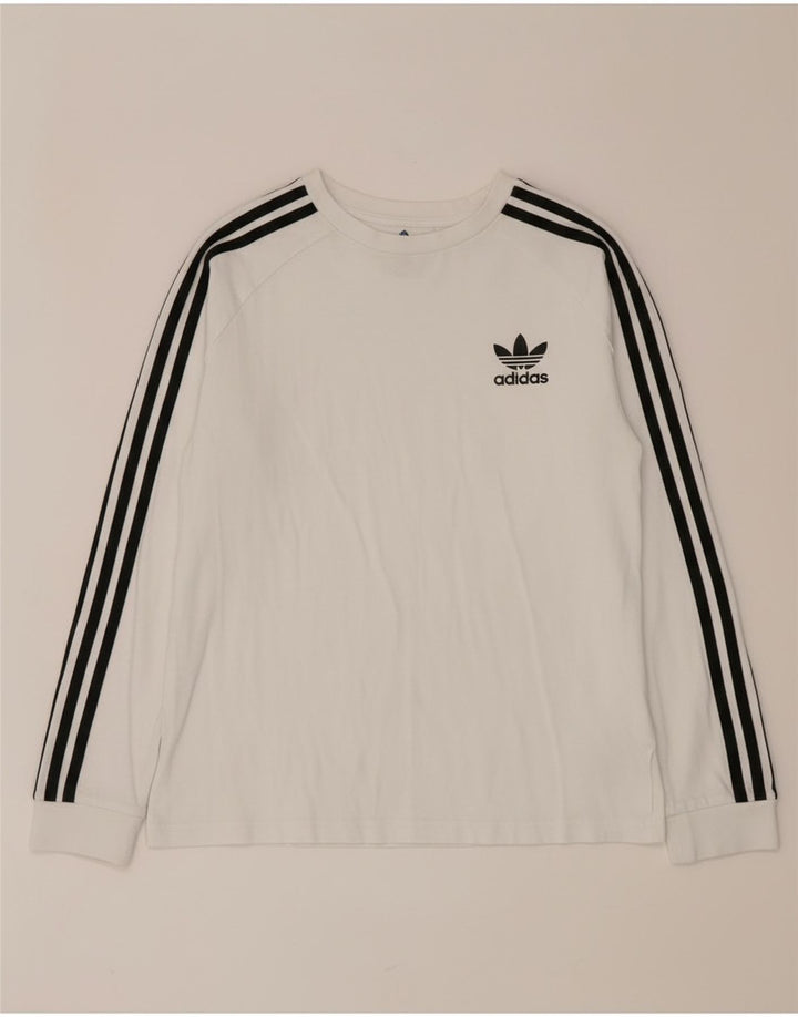 Adidas Boys Top Μακρυμάνικο 12-13 ετών Λευκό Βαμβακερό