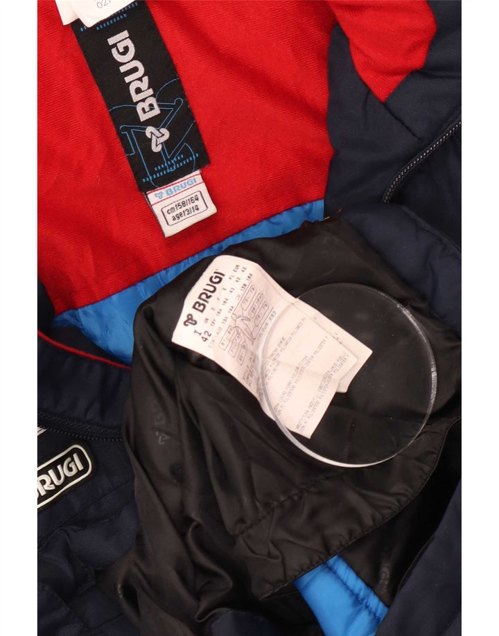 Brugi Boys Hooded Ski Jacket 13-14 Years Navy Blue Colorblock Polyamide