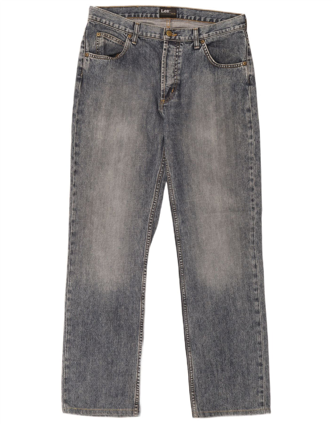 Lee Mens Straight Jeans W34 L34 Blue Cotton