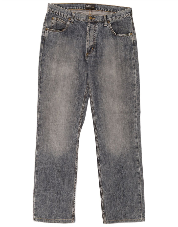 Lee Mens Straight Jeans W34 L34 Blue Cotton