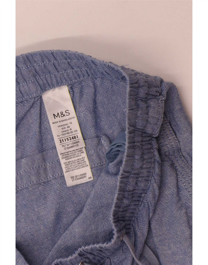 Γυναικείο Casual σορτς Marks & Spencer UK 12 Medium W30 Μπλε λινό
