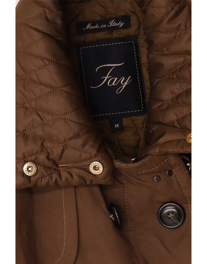 Fay Γυναικείο Military Double Breasted παλτό UK 14 Medium Khaki