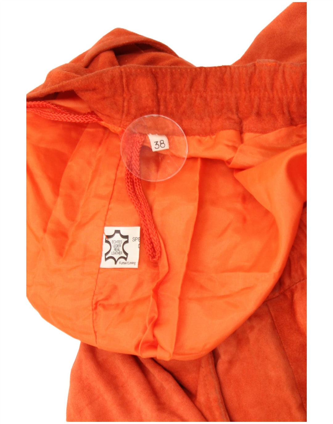 Vintage γυναικείο ψηλόμεσο σορτς EU 38 Medium W26 Πορτοκαλί δέρμα