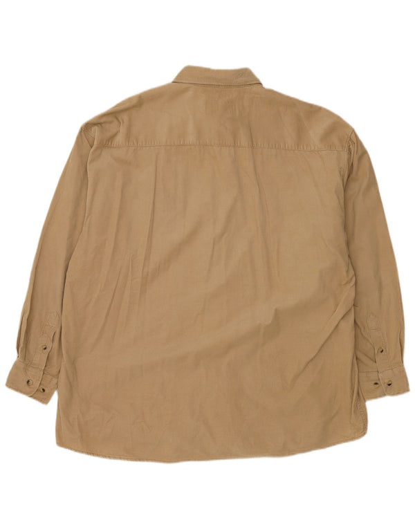 Vintage Ανδρικό Κοτλέ πουκάμισο 2XL Μπεζ βαμβακερό