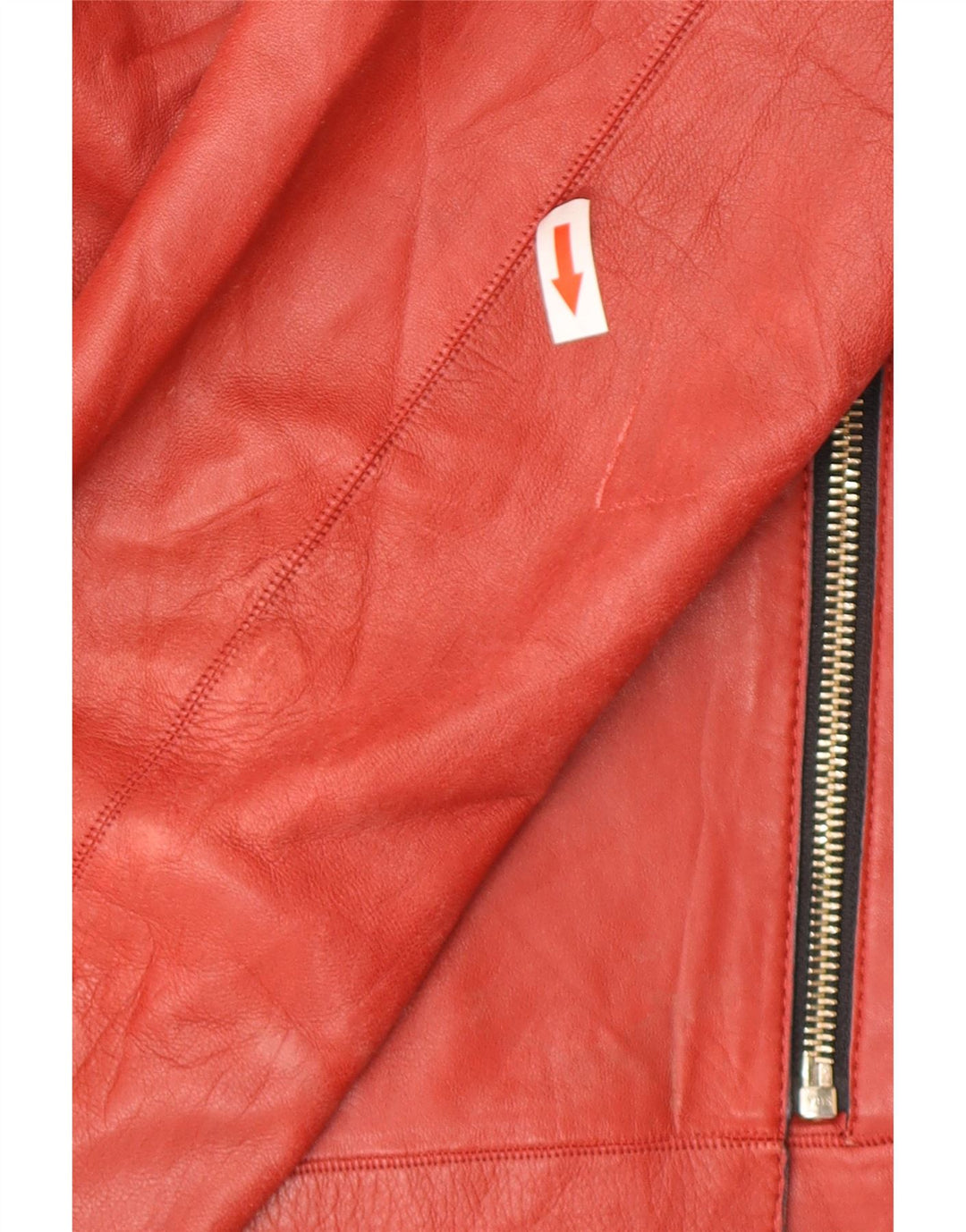 Massimo Dutti Ανδρικό Δερμάτινο Biker Jacket UK 36 Small Red Leather