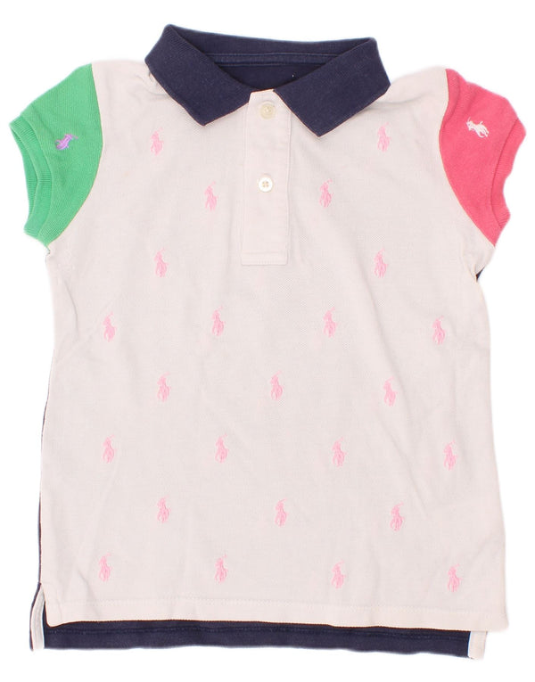 Πόλο Ralph Lauren Girls Graphic Rugby 7-8 Years White Colourblock