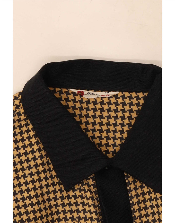 Vintage ανδρικό πουκάμισο με μεσαίο καφέ Houndstooth