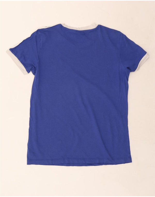 Γυναικείο γραφικό μπλουζάκι μεγάλου μεγέθους Adidas Top UK 10 Small μπλε βαμβακερό