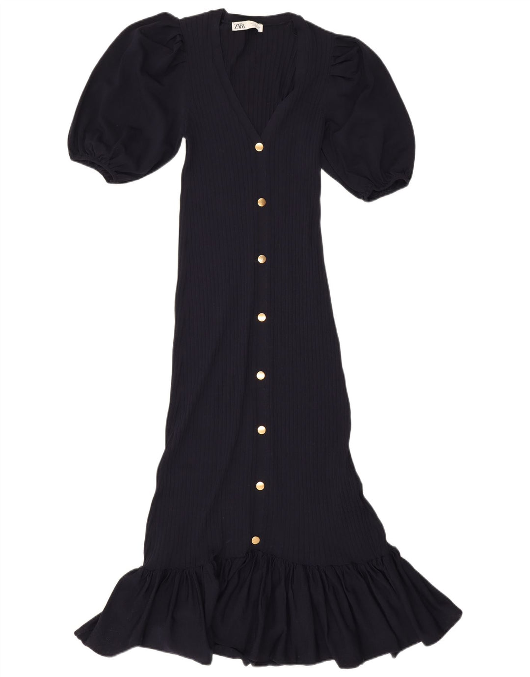 Zara Γυναικείο Maxi Φόρεμα UK 12 Medium Navy Blue Polyamide