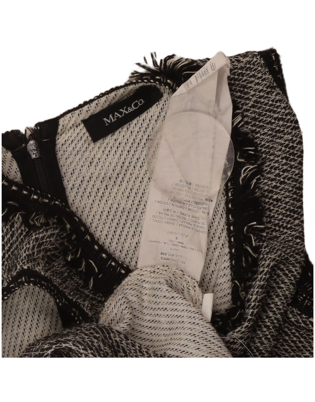 MAX & CO. Γυναικείο Αμάνικο Φόρεμα UK 8 Μικρό Μαύρο Βαμβακερό