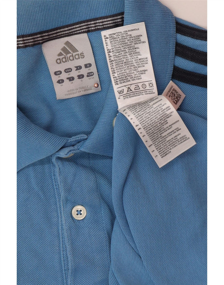 Ανδρικό πουκάμισο πόλο ADIDAS από μεσαίο μπλε βαμβακερό