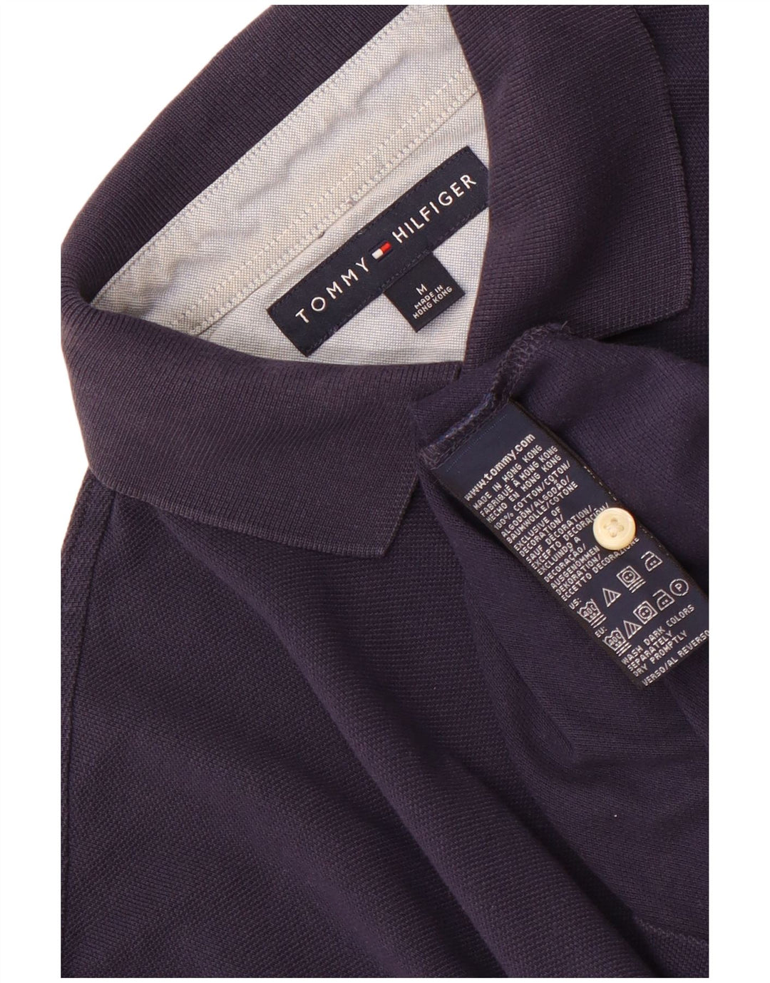 Ανδρικό πουκάμισο πόλο Tommy Hilfiger, Βαμβακερό, μεσαίο ναυτικό