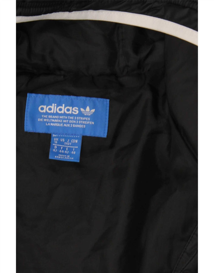Adidas Γυναικείο μπουφάν με κουκούλα UK 16 μεγάλο μαύρο πολυεστέρα
