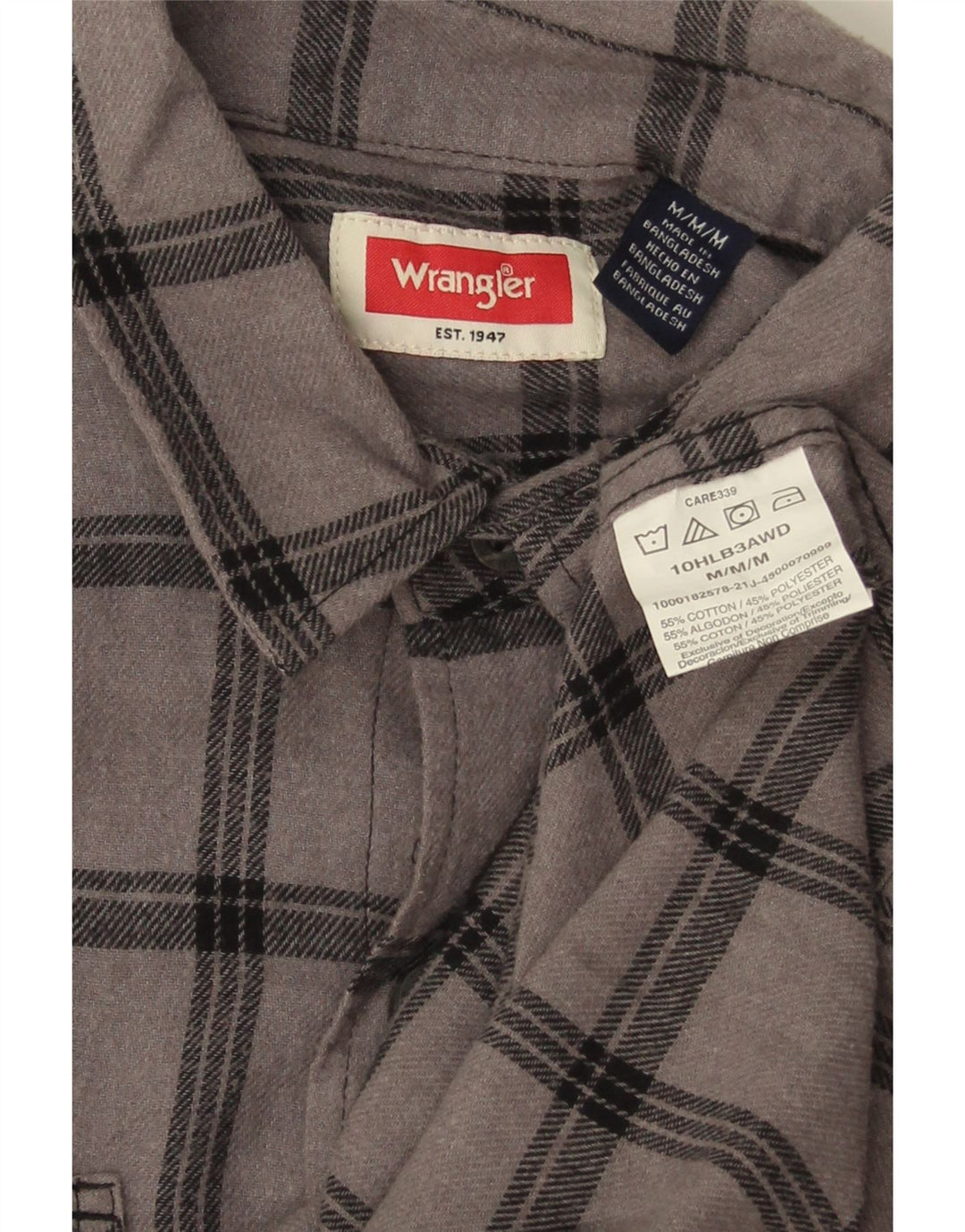 Ανδρικό φανελένιο πουκάμισο Wrangler, μεσαίο γκρι, βαμβακερό