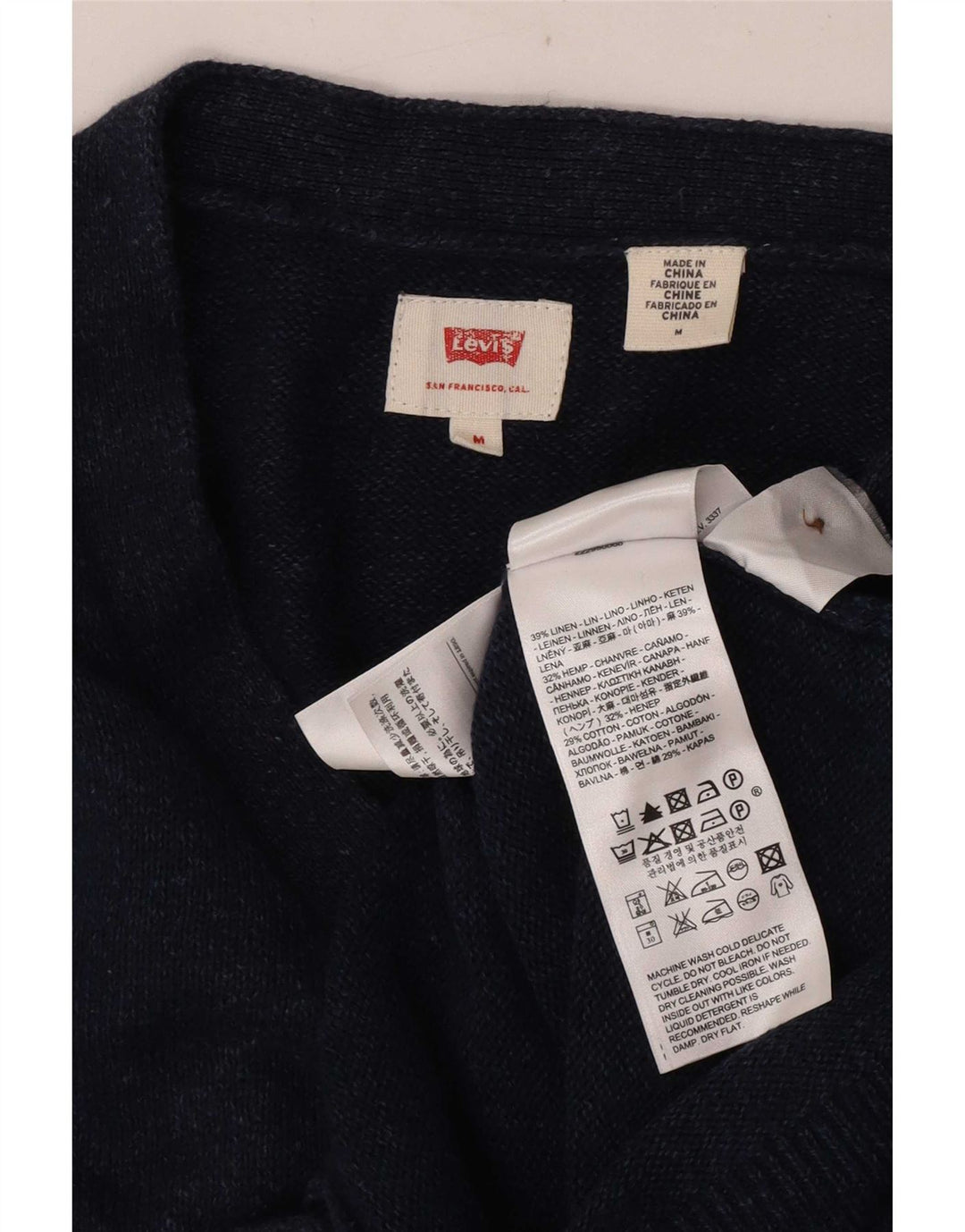 Ανδρικό πουλόβερ ζακέτα Levi's Medium Navy Blue Lenn
