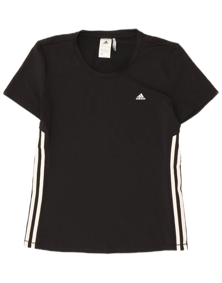 Γυναικείο T-Shirt Climalite ADIDAS Top UK 12/14 Μεσαίο μαύρο πολυεστέρα