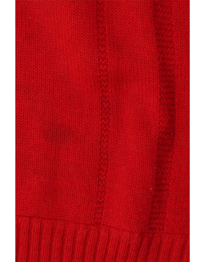 By American Mens Crew Neck Jumper πουλόβερ Medium Red Fair Isle