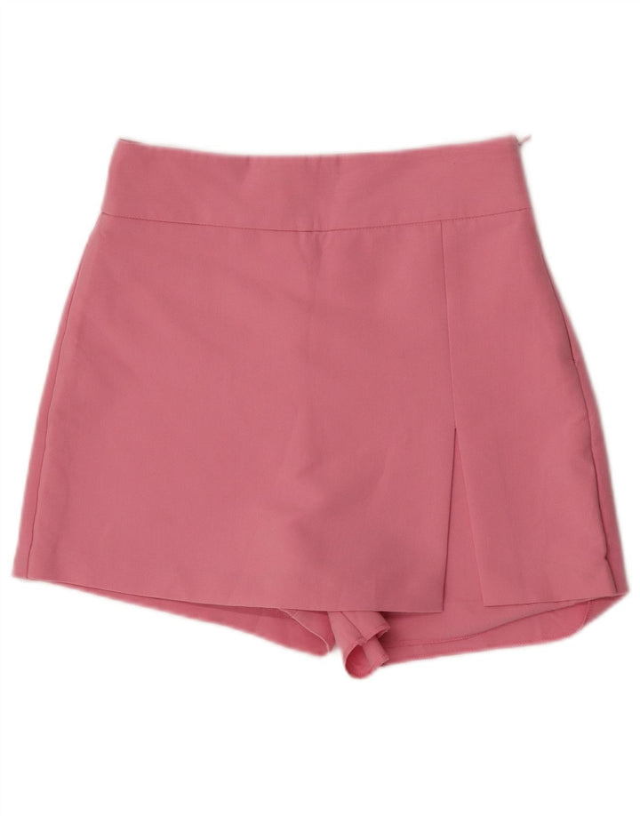 Zara Γυναικείο Ψηλόμεσο Σορτς μεσαίο W28 Ροζ Πολυεστέρας