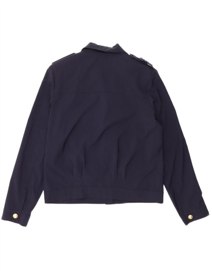 ROCCOBAROCCO Womens Military Jacket IT 42 Medium Navy Blue Viscose
