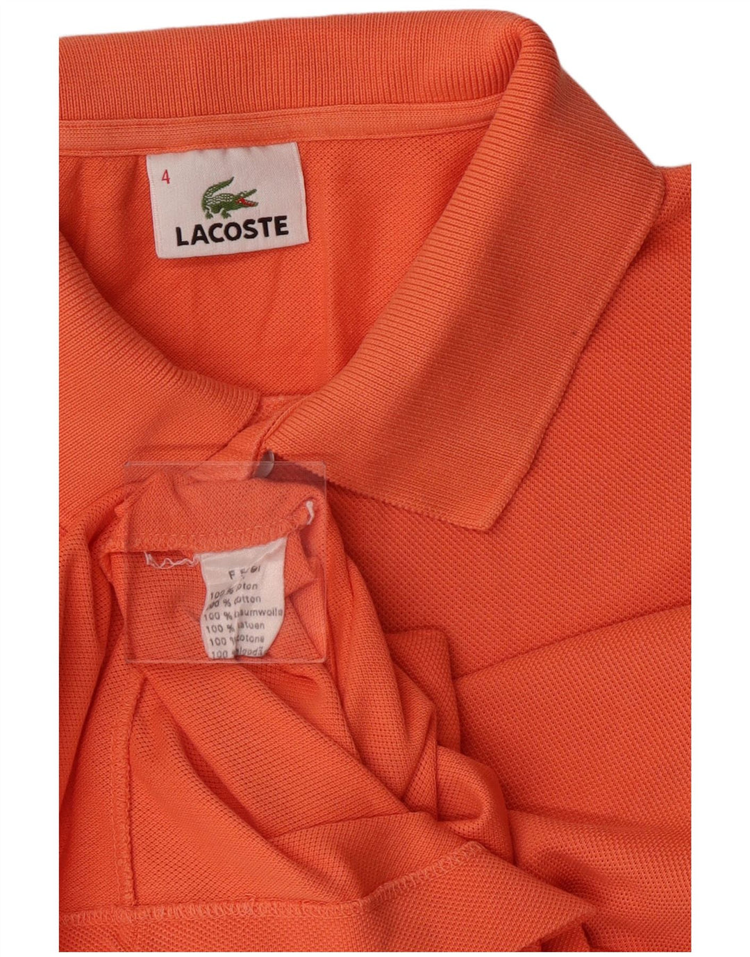 Ανδρικό πουκάμισο Polo Lacoste, Μέγεθος 4, Βαμβακερό μεσαίο πορτοκαλί